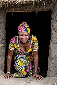 Benin, Donga department, Taneka tribe woman during ceremony