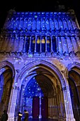 France, Cote d'Or, Dijon, area listed as World Heritage by UNESCO, Christmas lights, Notre Dame de Dijon church