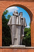 Hungary, Central Hungary, Budapest, Szobor Park or Memento Park includes all the ancient statues erected to the glory of communism in the Hungarian capital