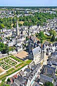 Frankreich, Indre et Loire, Loire-Tal, von der UNESCO zum Weltkulturerbe erklärt, Langeais, Chateau de Langeais (Luftaufnahme)