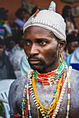 Benin, Savalou, Voodoo priest during yam festival