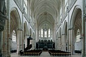 Frankreich, Somme, Saint Riquier, Abteikirche aus dem 13. Jahrhundert, das Kirchenschiff