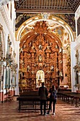 Spanien, Andalusien, Costa del Sol, Provinz Malaga, Antequera, weißes Dorf, Iglesia del Carmen, Altarbild (Altar Mayor), das Werk eines örtlichen Handwerkers, gilt als das schönste barocke Altarbild in ganz Andalusien