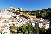 Spain, Andalusia, Cadiz Province, Setenil de las Bodegas, Ruta de los Pueblos Blancos (white villages road), the village