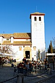 Spanien, Andalusien, Granada, Stadtteil Albaicin, von der UNESCO zum Weltkulturerbe erklärt, Placeta de San Miguel el Bajo