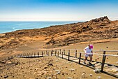 Ecuador, Galapagos archipelago, listed as World Heritage by UNESCO, hiking trail on Bartolome Island