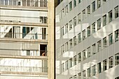 France, Paris, apartment buildings in rue Nelaton