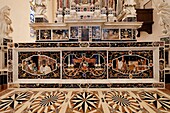 Italy, Veneto, Vicenza, church of Santa Corona (Chiesa di Santa Corona), listed as World Heritage by UNESCO, marble marquetry altar