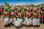 Papua-Neuguinea, Bezirk National Capitale, Port Moresby, Jack Pidik Park, Unabhängigkeitsfest, das jedes Jahr Mitte September stattfindet, Tänzer vom Enga-Stamm