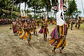 Papua New Guinea, Gulf Province, Toare Village, traditional festival called sing-sing, Meou mask and Karama Parako group