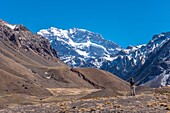 Argentinien, Provinz Mendoza, Aconcagua Pronvicial Park, Mt Aconcagua (6692m höchster Berg außerhalb des Himalaya)