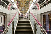 France, Paris, interior decoration of the suburban train between Paris and Versailles on the theme of Versailles castle