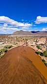 Kenia, Shaba Wildreservat, Ewaso Ngiro Fluss(Luftbild) Maschine