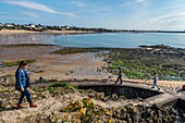 France, Ille et Vilaine, Cote d'Emeraude (Emerald Coast), Saint Malo, Le Pont beach