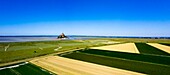 France, Manche, The Mont Saint Michel from a drone machine