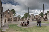 France, Haute Vienne, Oradour sur Glane, plaque on a grave of the village destroyed during the second world war June 10th 1944