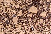 Papua New Guinea, National Capitale district, Port Moresby, Jack Pidik Park, Independence Festival held every year mid-September, cercle dance called Waipa (Aerial view)