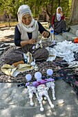 Turkey, Cappadocia, Soganli, women making local traditional dolls