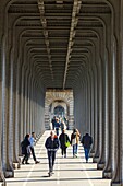 Frankreich,Paris,die Ufer der Seine,von der UNESCO zum Weltkulturerbe erklärt,Menschen auf der Bir-Hakeim-Brücke