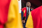 Papua New Guinea, National Capitale district, Port Moresby, Waigani District, Independence Hill, Independence Day celebration held each year on September 16, Prime Minister James Marape and Governor Powes Parkop during school march