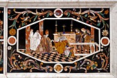 Italy, Veneto, Vicenza, church of Santa Corona (Chiesa di Santa Corona), listed as World Heritage by UNESCO, marble marquetry altar