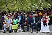 Papua New Guinea, National Capitale district, Port Moresby, Waigani District, Independence Hill, Independence Day celebration held each year on September 16, audience during speech by Prime Minister James Marape