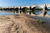 France, Indre et Loire, Loire valley listed as World Heritage by UNESCO, Tours, the Loire in Tours, sandbank on the private part of Aucard Island