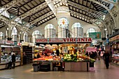 Spain, Valencia, historical center, the Central Market designed in 1914 by the architects of Barcelona Alexander Soler i March and Francesc Guardia i Vial