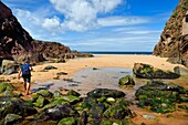 United Kingdom, Channel Islands, Jersey, parish of Saint Ouen, Plemont bay, Greve au Lanchon beach considered as the most beautiful in Jersey