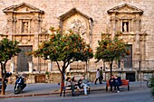 Spain, Valencia, the pedestrianized historical center, Market square (Plaça del Mercat), Sant Joan del Mercat church (Església de Sant Joan del Mercat)