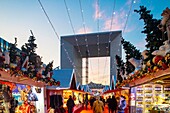 France, Hauts de Seine, La Defense, business district, Christmas market