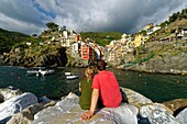 Italien,Ligurien,Provinz La Spezia,Nationalpark Cinque Terre,von der UNESCO zum Weltkulturerbe erklärt,Dorf Riomaggiore