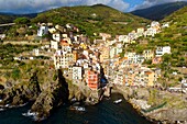 Italien,Ligurien,Provinz La Spezia,Nationalpark Cinque Terre,von der UNESCO zum Weltkulturerbe erklärt,Dorf Riomaggiore