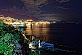 Italien,Ligurien,Genua,Boccadasse,genuesischer Turm an der Küste zwischen Boccadasse und Nervi