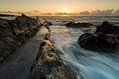 Spain, Canaries Islands, Lanzarote island, the beach of El Golfo