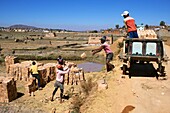 Madagascar, Analamanga, Mahitsy, brick factory