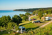 Canada, Quebec province, Manicouagan region, Les Bergeronnes, Cap de Bon Desir, camping