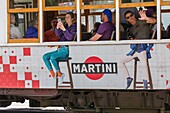 Portugal, Lisbon, tram, tram driver, in the tramway, travelers