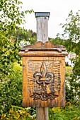 Canada, Quebec province, Saguenay Lake Saint Jean region, Saguenay Fjord, Anse Saint Jean, fleur de lys