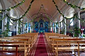 Chile,Region Los Lagos,Insel Chiloé,Bezirk Castro,Nercon,iglesia Nuestra Senora de Gracia (Kirche Unserer Lieben Frau von der Gnade),von der UNESCO zum Weltkulturerbe erklärt