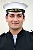 Chile, Los Lagos region, Chiloé Island, Dalcahue, Chilean Navy soldier