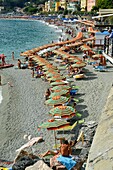 Italy, Liguria, La Spezia province, Cinque Terre National Park, listed as World Heritage by UNESCO, Monterosso al Mare village, the beach