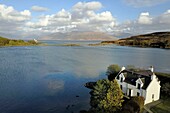 Vereinigtes Königreich,Schottland,Highlands,Hebriden,Isle of Skye,Sleat Peninsula,Sleat Strait,Ornsay Island,Ornsay Lighthouse (Luftaufnahme)