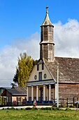 Chile,Region Los Lagos,Archipel von Chiloe,Insel Chelin,Iglesia Nuestra Senora del Rosario (Kirche Unserer Lieben Frau vom Rosenkranz),von der UNESCO zum Weltkulturerbe erklärt