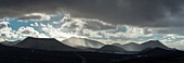 Spain, Canary Islands, Lanzarote Island, rain curtain on Yaiza