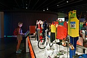 Switzerland, Canton of Vaud, Lausanne, Ouchy district, Olympic museum in Lausanne, Shirt of Usain Bolt, 200 m olympic champion, Beijing 2008