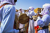 Algeria, Tamanrasset, Sahara, the baroud also called the dance with rifles