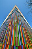 Germany, Bavaria, Munich, Brandhorst Museum by the architect firm Sauerbruch-Hutton exposing Contemporary art, facade made by 36 000 strips of multicolored ceramic