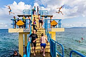 Ireland, County Galway, the diving board in Salthill