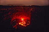 Ethiopia, Danakil Desert, Erta Alé Volcanic Lava Lake in operation